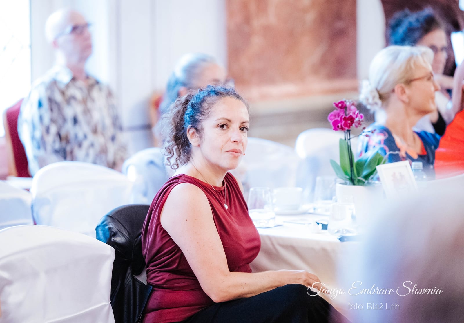 Guests at an elegant formal evening milonga